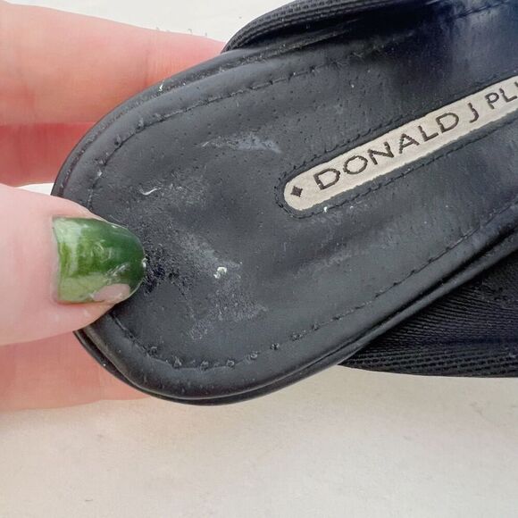 y2k Donald J. Pliner Hizzy Heels Vintage Black Leather Sandals Women's Size 6 - Picture 4 of 8